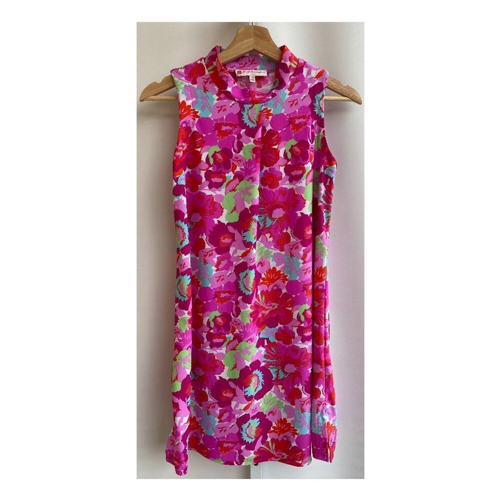 Jude Connally sz XS bright floral pink sleeveless dress